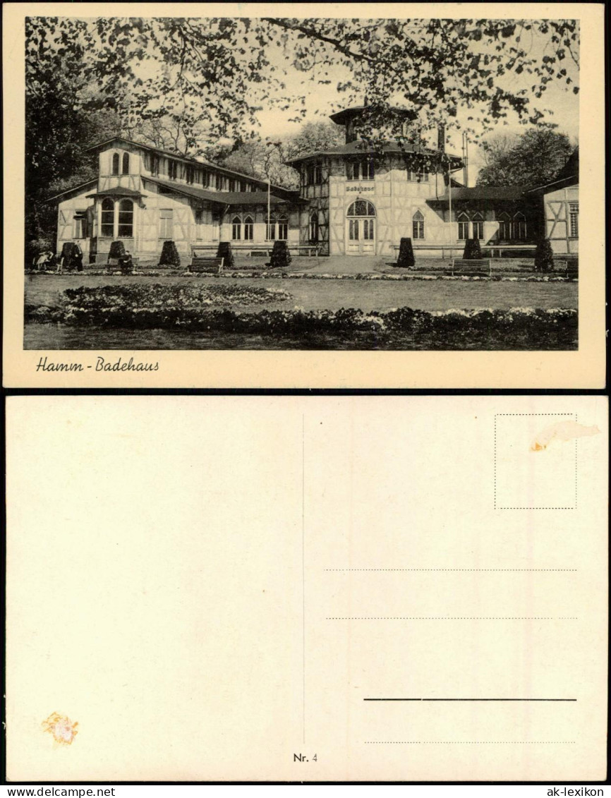 Ansichtskarte Hamm (Westfalen) Badehaus 1954 - Hamm
