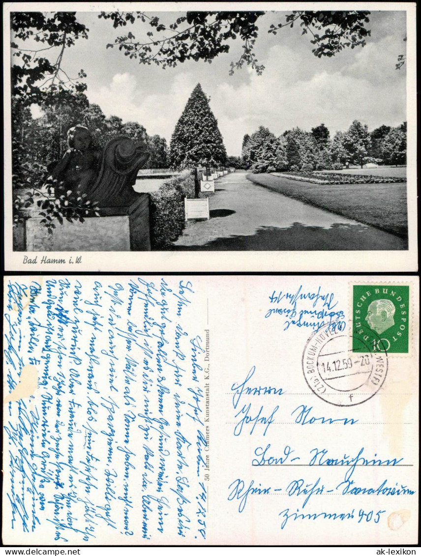 Ansichtskarte Hamm (Westfalen) Partie Im Park - Statuen 1959 - Hamm