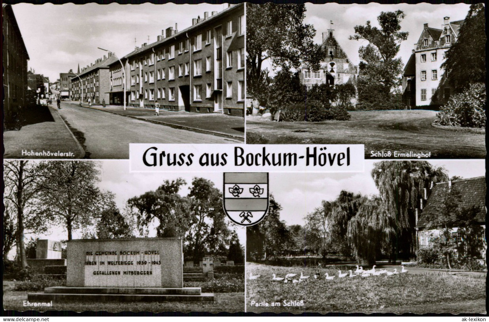 Bockum-Hövel-Hamm (Westfalen) Hohenhövelerstraße, Schloß, Ehrenmal 1964 - Hamm