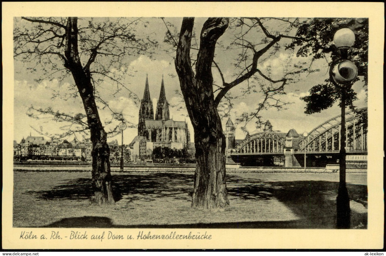 Ansichtskarte Köln Rhein Blick Auf Dom U. Hohenzollernbrücke 1950 - Köln