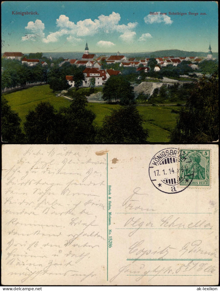 Ansichtskarte Königsbrück Kinspork Blick Vom Scheibigen Berg Aus 1914 - Königsbrück