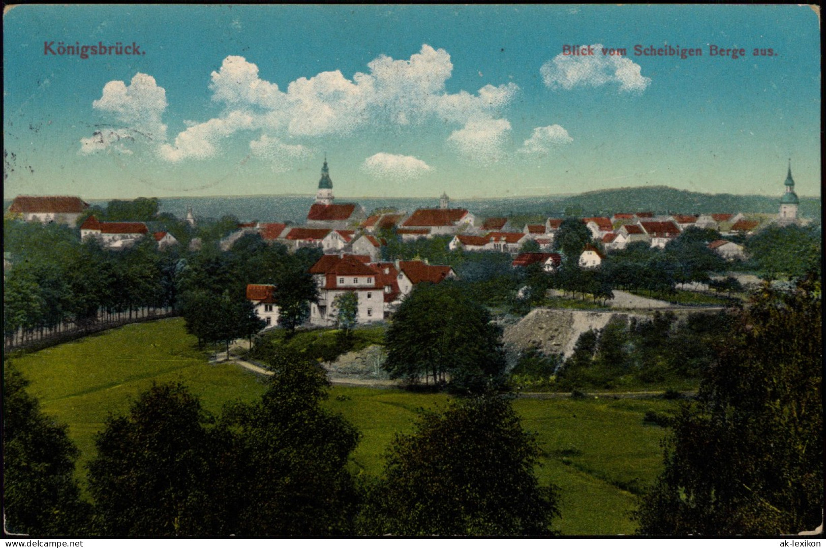 Ansichtskarte Königsbrück Kinspork Blick Vom Scheibigen Berg Aus 1914 - Koenigsbrueck