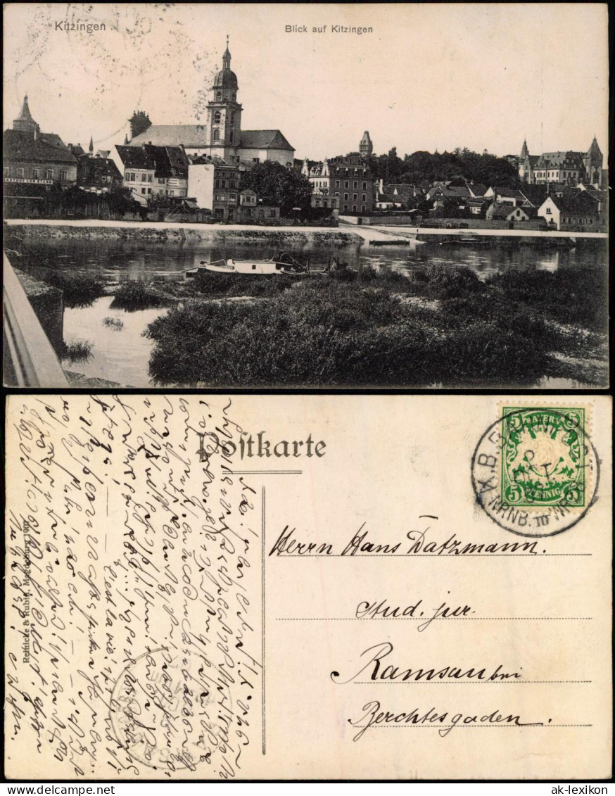 Ansichtskarte Kitzingen Blick Auf Die Stadt - Bootsanleger 1901 - Kitzingen