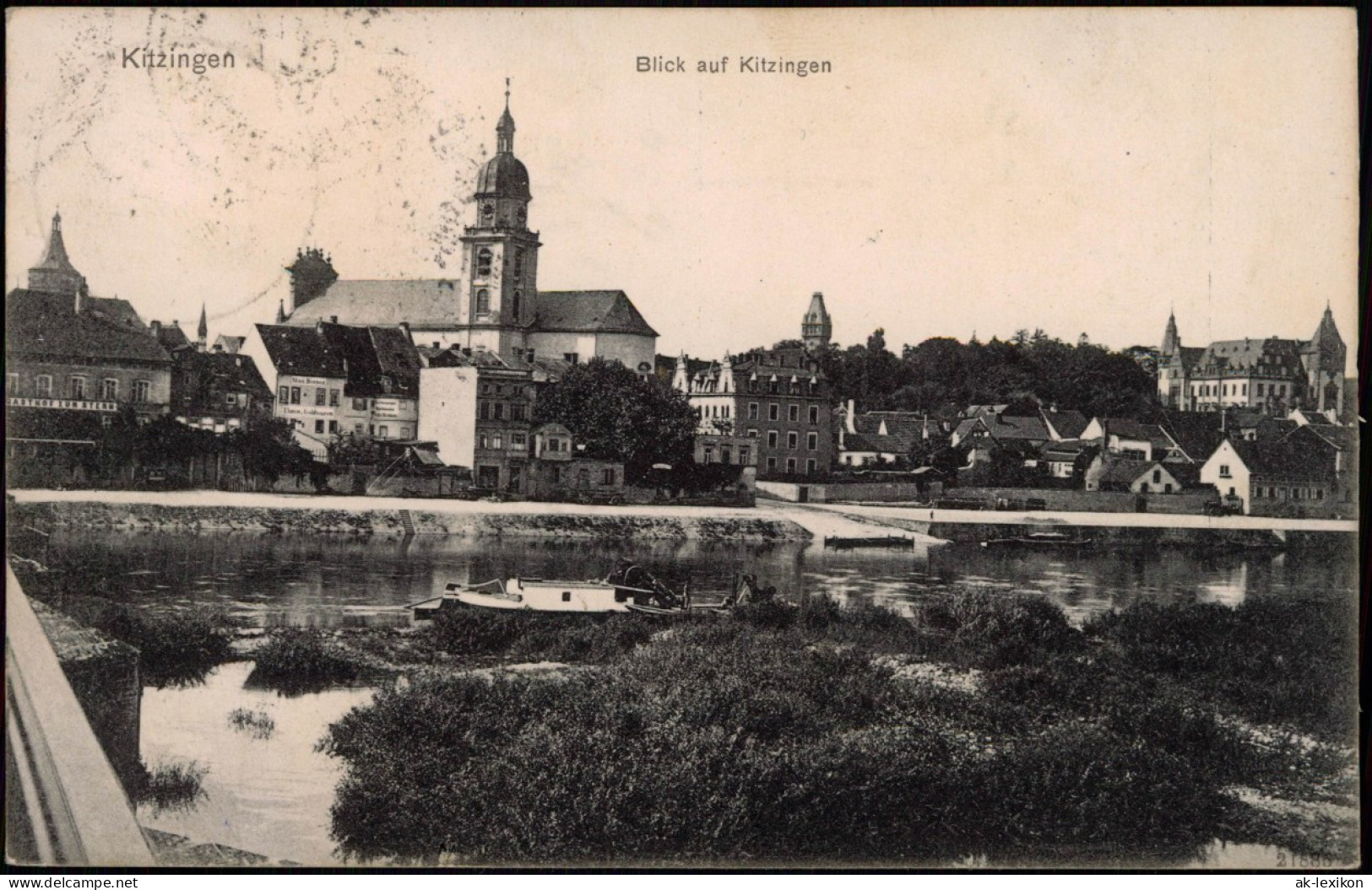 Ansichtskarte Kitzingen Blick Auf Die Stadt - Bootsanleger 1901 - Kitzingen