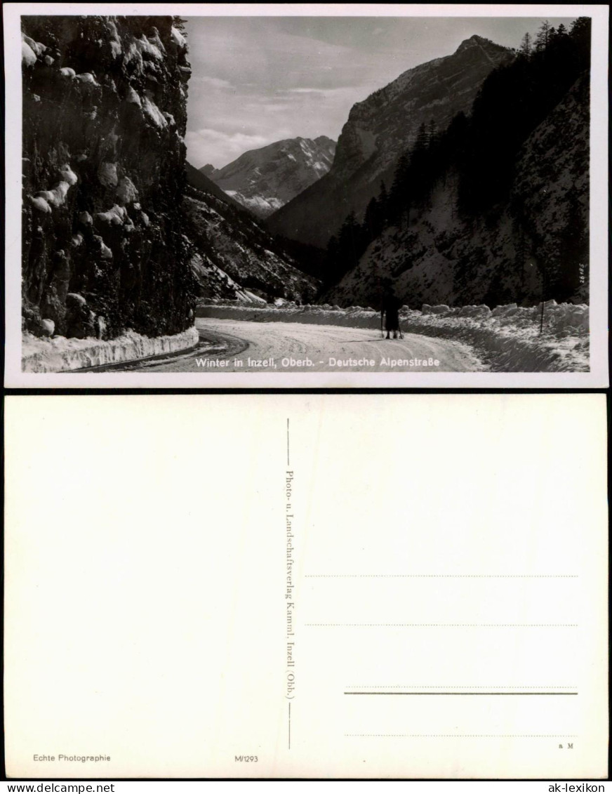 Inzell / Obb. Umland-Ansicht Ski-Läufer Auf Der Deutschen Alpenstraße 1940 - Other & Unclassified
