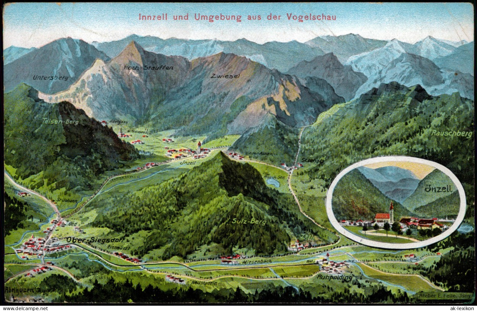 Ansichtskarte Inzell / Obb. Umgebung Aus Der Vogelschau Umland-Ansicht 1910 - Autres & Non Classés