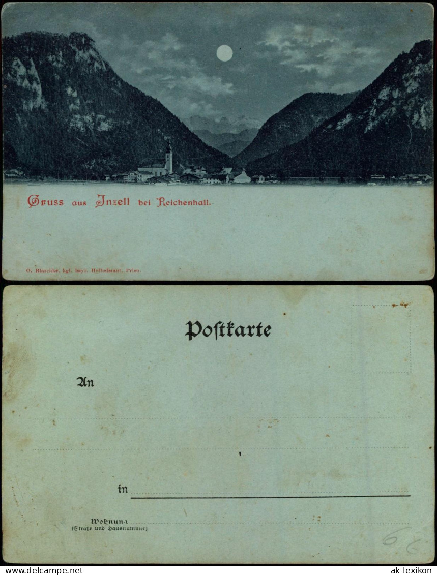 Ansichtskarte Inzell / Obb. Panorama-Ansicht Bei Mondschein 1900 Luna - Autres & Non Classés