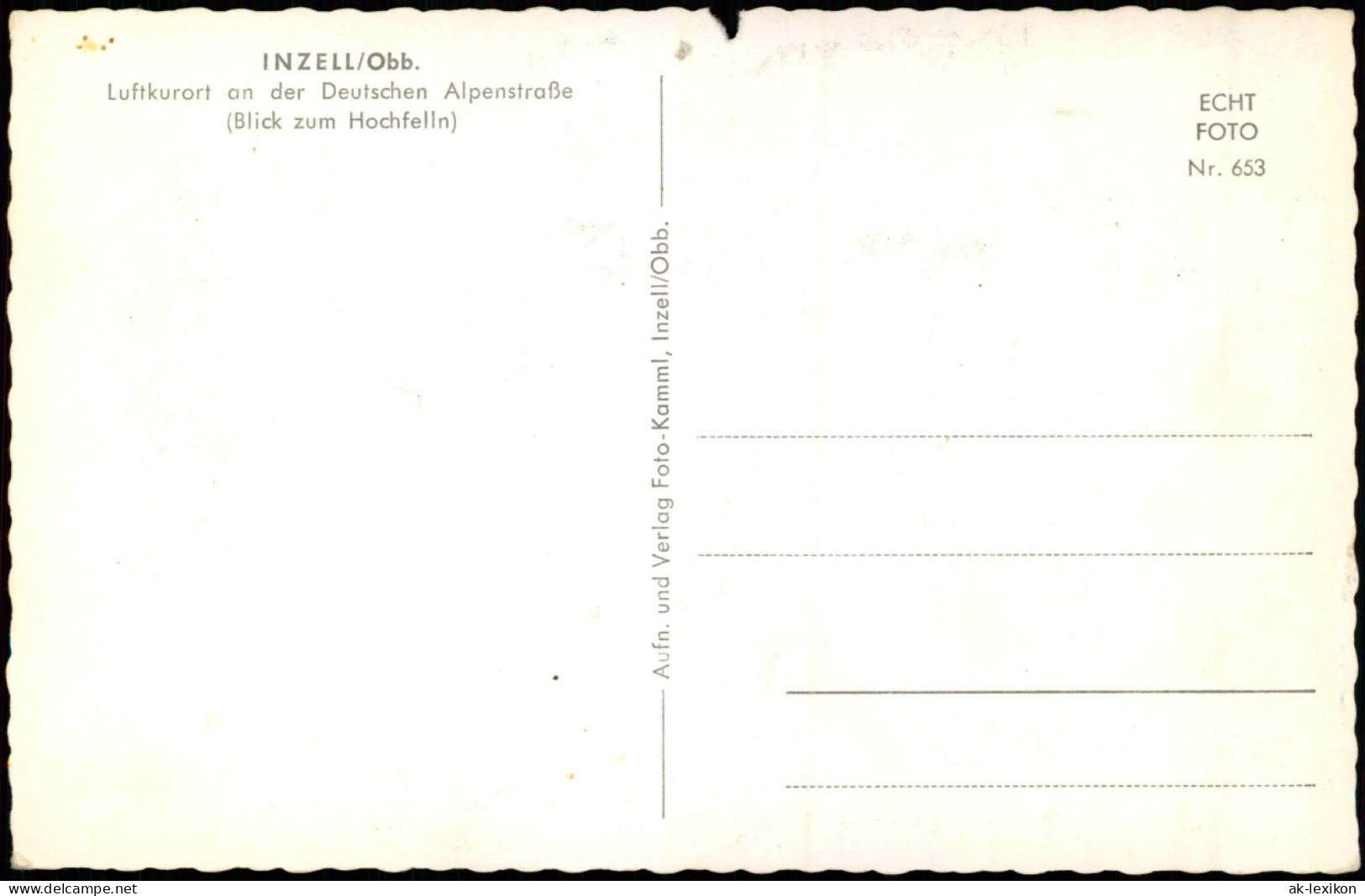 Ansichtskarte Inzell / Obb. Panorama-Ansicht Blick Zum Hochfelln 1960 - Andere & Zonder Classificatie