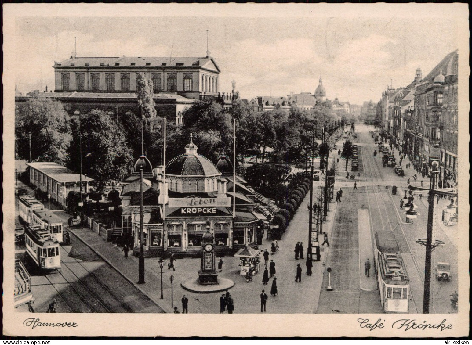 Ansichtskarte Hannover Kröpcke, Straßen Ansicht, Tram Straßenbahn 1943 - Hannover