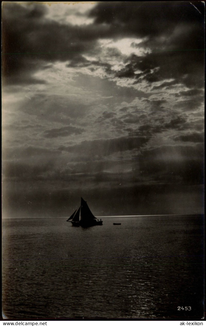 Ansichtskarte Zingst Strand Ostseebad Segelboot Stimmungsbild Wolken 1930 - Zingst