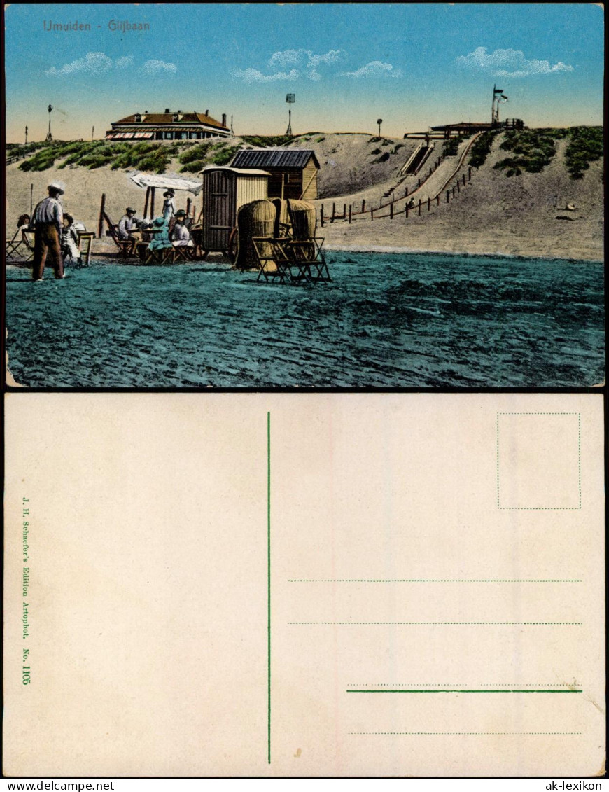 Postkaart .Niederlande Umuiden Glijbaan Strand Strandleben 1910 - Altri & Non Classificati