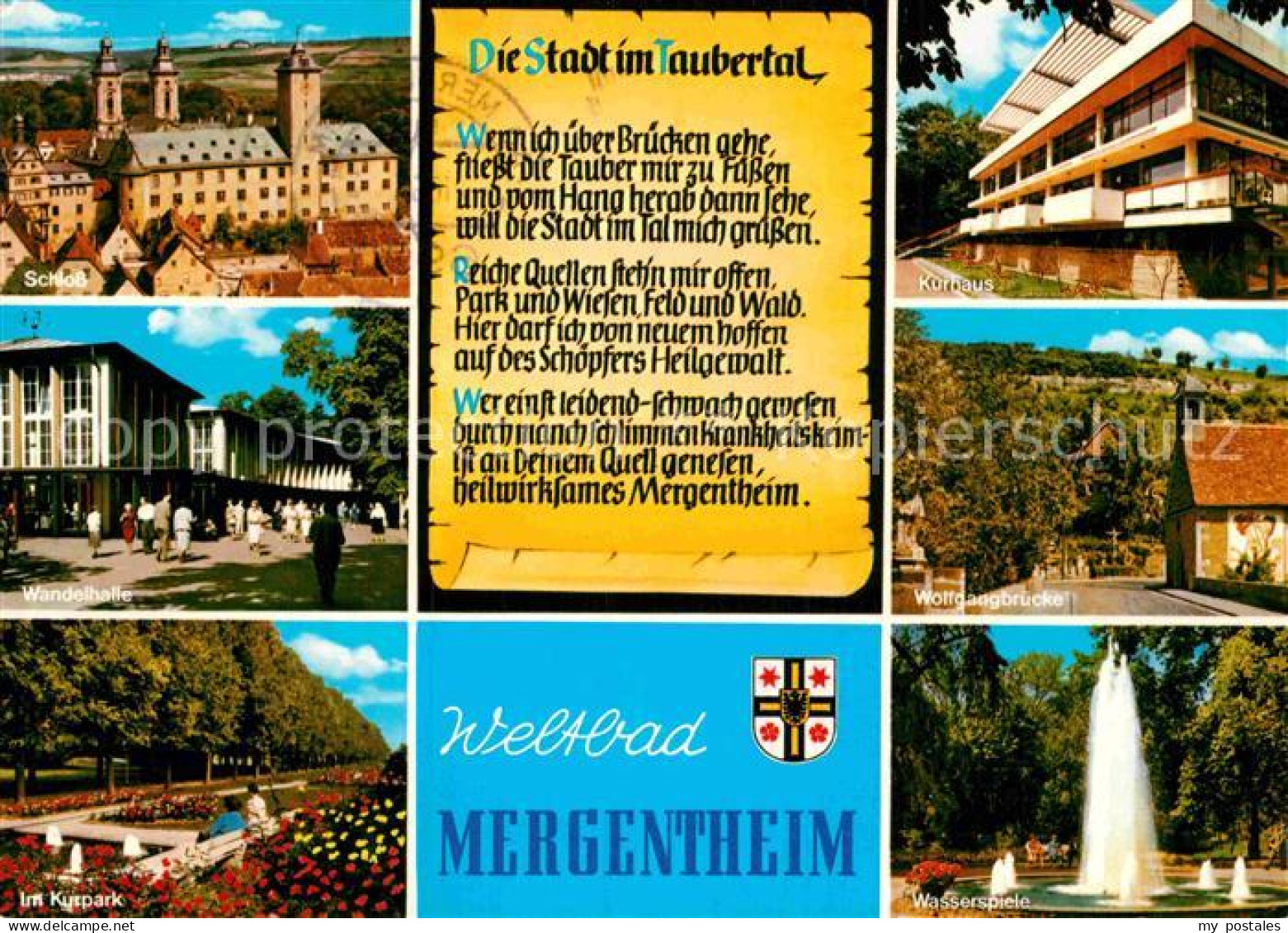 72930576 Bad Mergentheim Schloss Wandelhalle Kurpark Kurhaus Wolfgangbruecke Was - Bad Mergentheim