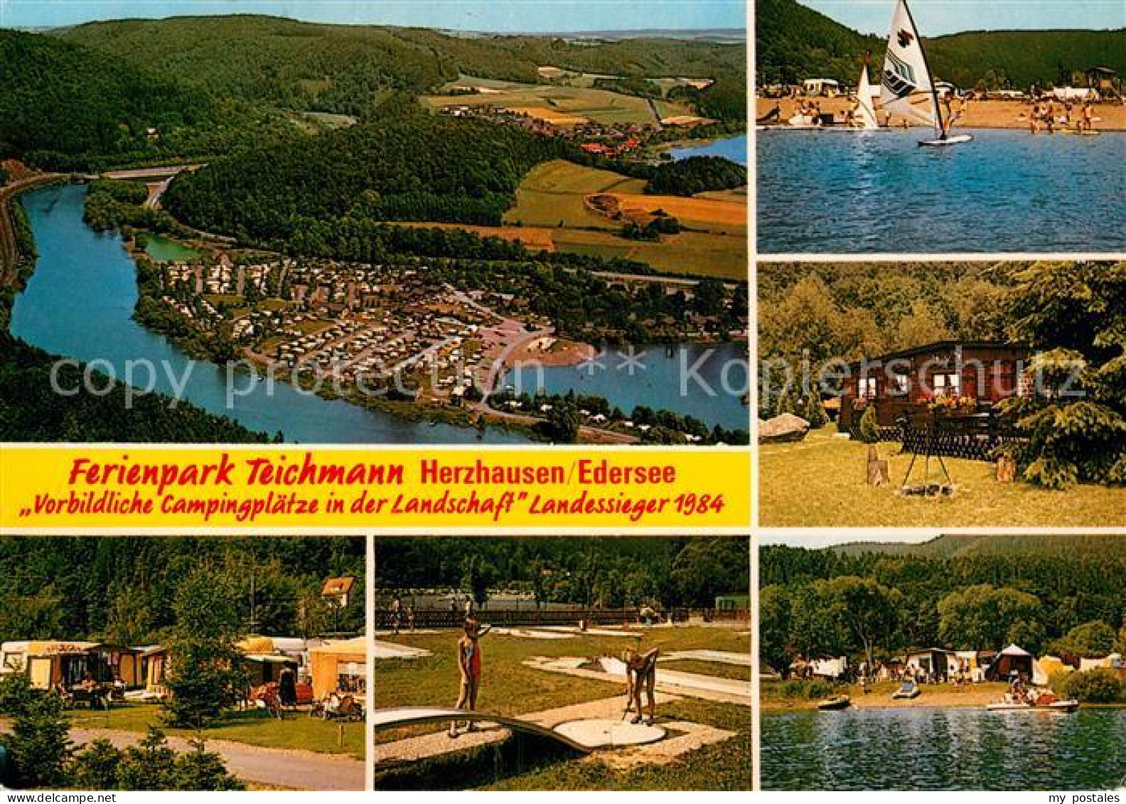 72929870 Herzhausen Edersee Fliegeraufnahme Ferienpark Teichmann Minigolf Campin - Andere & Zonder Classificatie