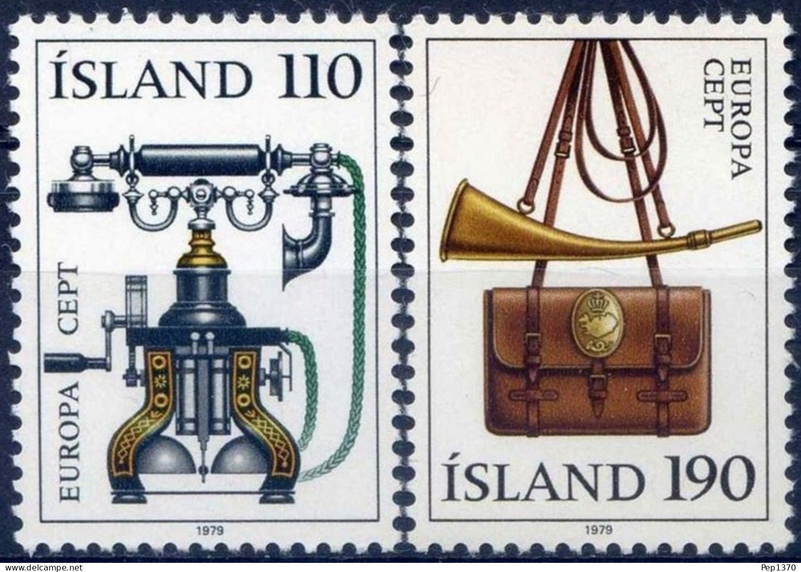 ISLANDIA 1979 - ICELAND - EUROPA CEPT - TELEFONO Y BOLSA DE CARTERO - YVERT 492/493** - Unused Stamps