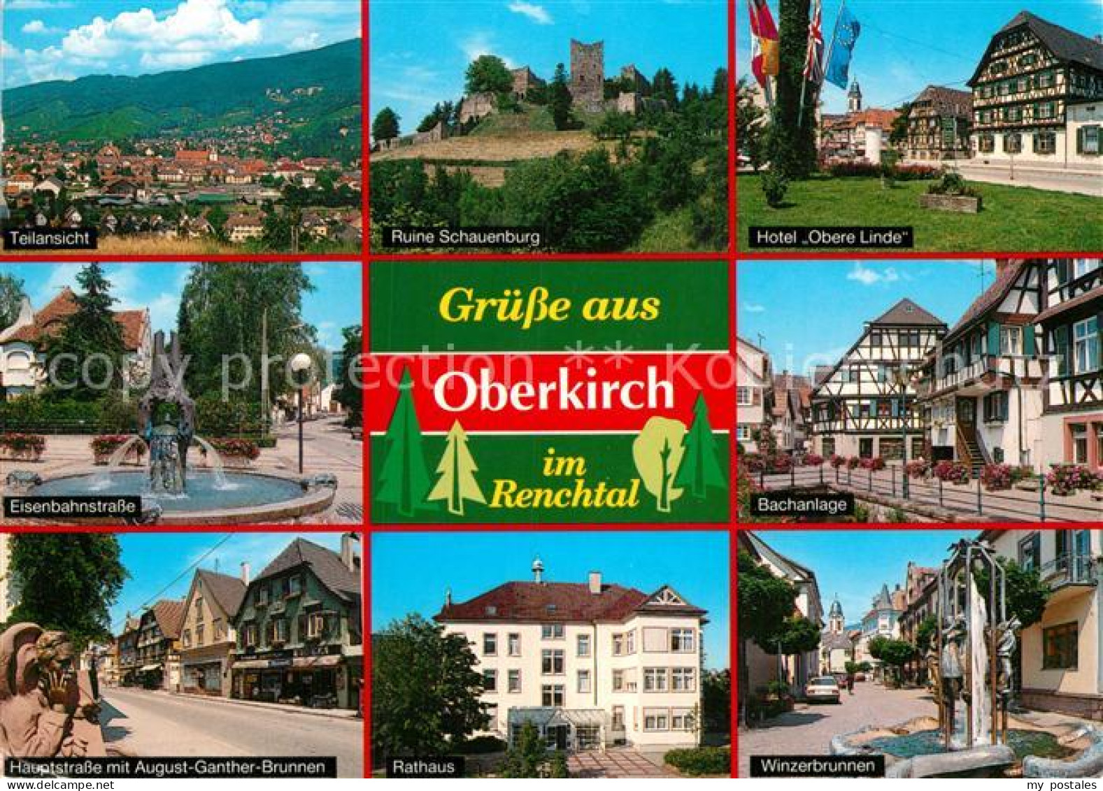 72929414 Oberkirch Baden Ruine Schauenburg Hotel-Obere-Linde Bachanlage Winzerbr - Oberkirch