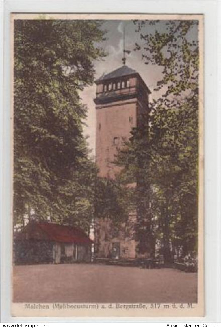 39093208 - Malchen An Der Bergstrasse. Melibocusturm Gelaufen, 1928. Gute Erhaltung. - Other & Unclassified
