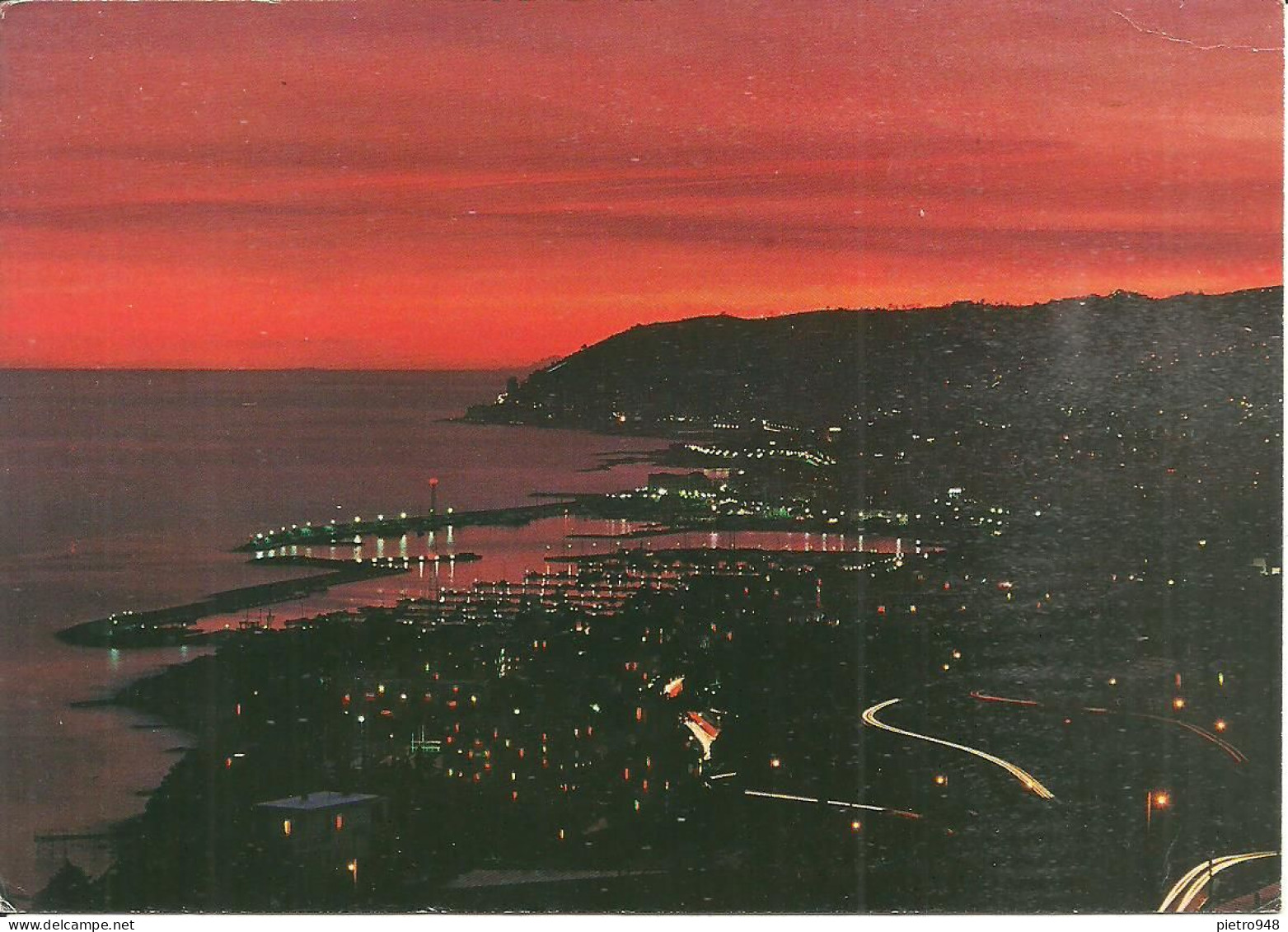 Sanremo (Imperia) Panorama Notturno Da Levante, Vue Generale De L'Est La Nuit, General View From East By Night - San Remo