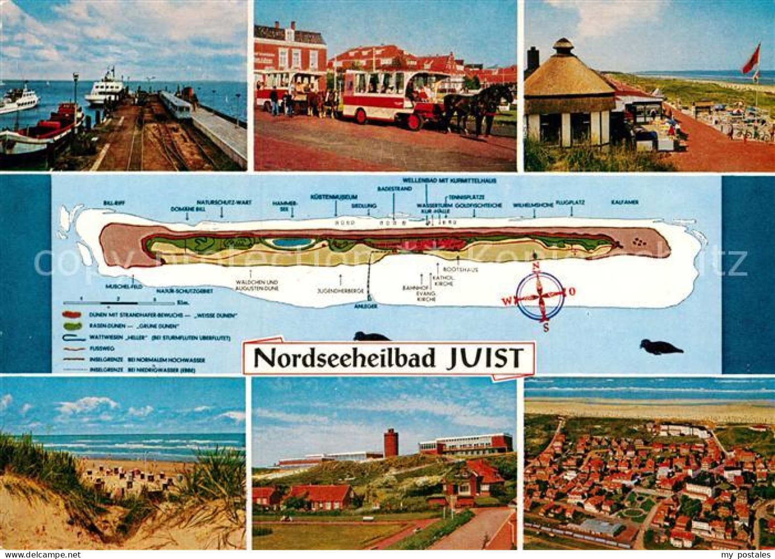 72929227 Juist Nordseebad Strand Fliegeraufnahme Anlegestelle  Juist - Juist