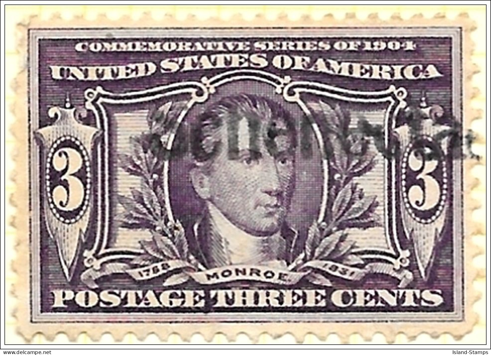 U.S. Stamp Scott #325. 1904 Issue. 3 Cent. Used - Oblitérés