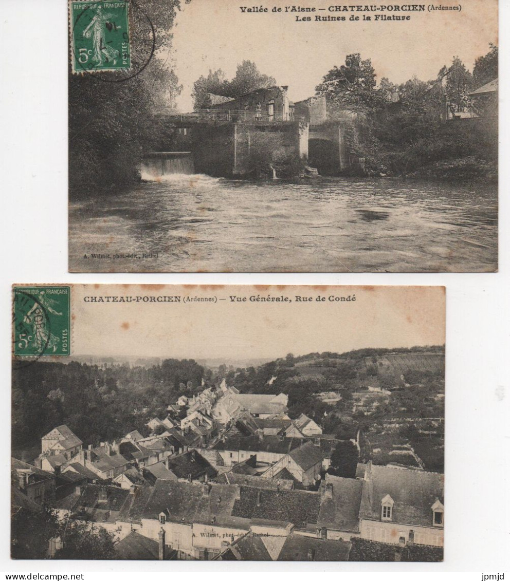 08 - CHATEAU PORCIEN -  Lot De 5 Cartes Postales Anciennes En Tbe - (R011) - Chateau Porcien