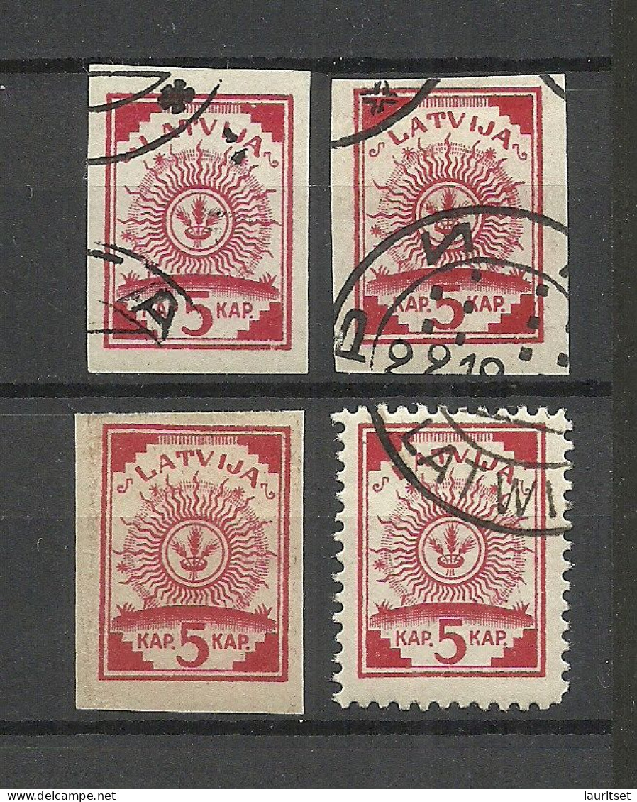 LATVIA Lettland 1918 Michel 1 - 2 O/*, 4 Stamps - Lettonie