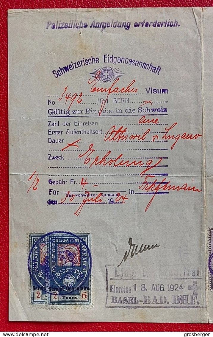 Juive Juif Jewish Kinder Ausweis Travel ID Passport For The Girl Visa Italy And Schweiz V.photo 1924 Cassel Judaika Rare - Historical Documents