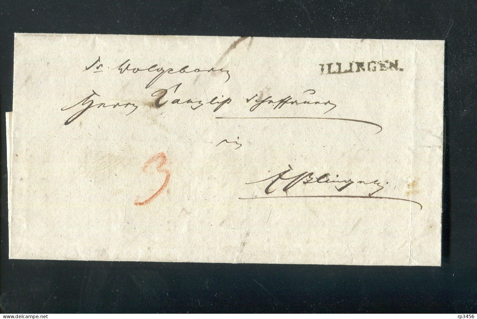 "WUERTTEMBERG" 1836, Vorphila-Brief Mit L1 "ILLINGEN", Klarer Abschlag (R1289) - [Voorlopers