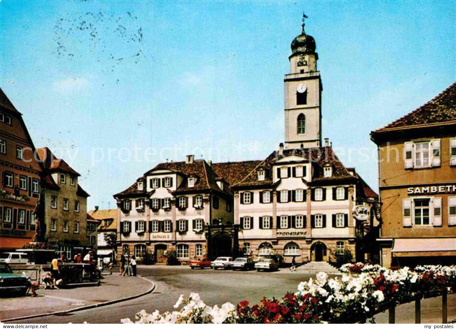 72928862 Bad Mergentheim Michlingsbrunnen Mit Blick Auf St Johann Kirche Bad Mer - Bad Mergentheim