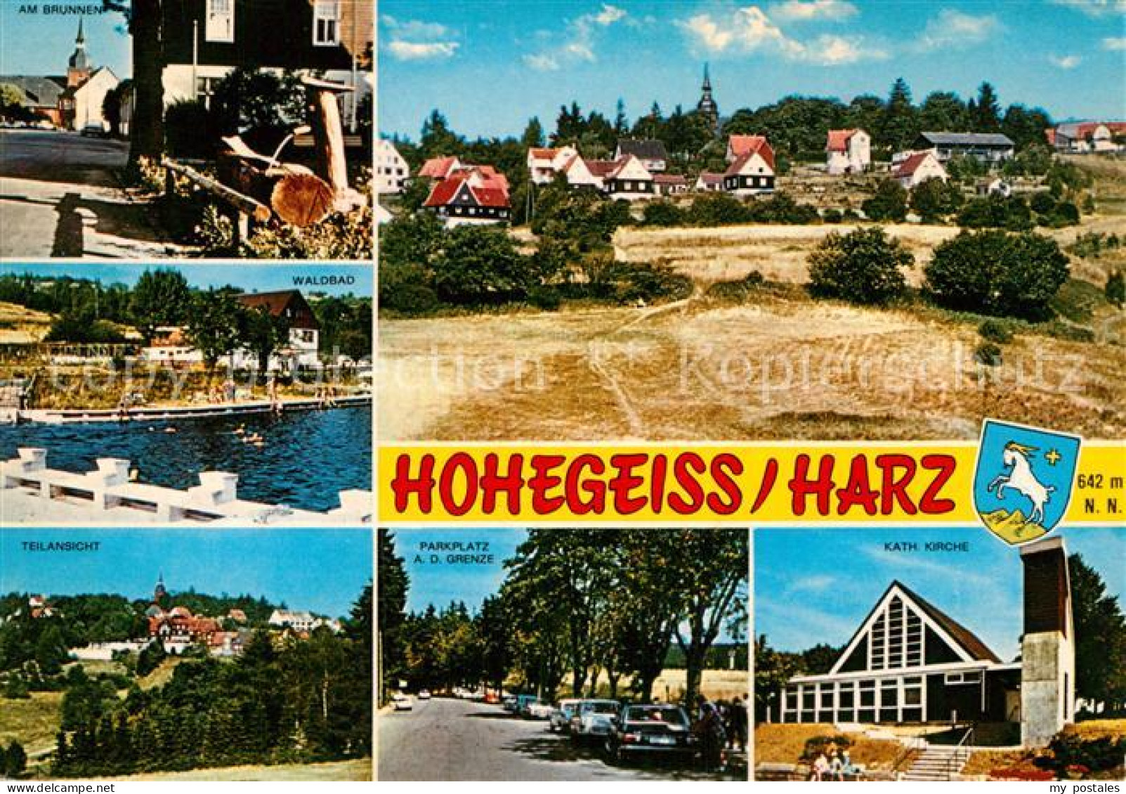 72928606 Hohegeiss Harz Brunnen Teilansicht Waldbad Parkplatz Gernze Kath Kirche - Autres & Non Classés