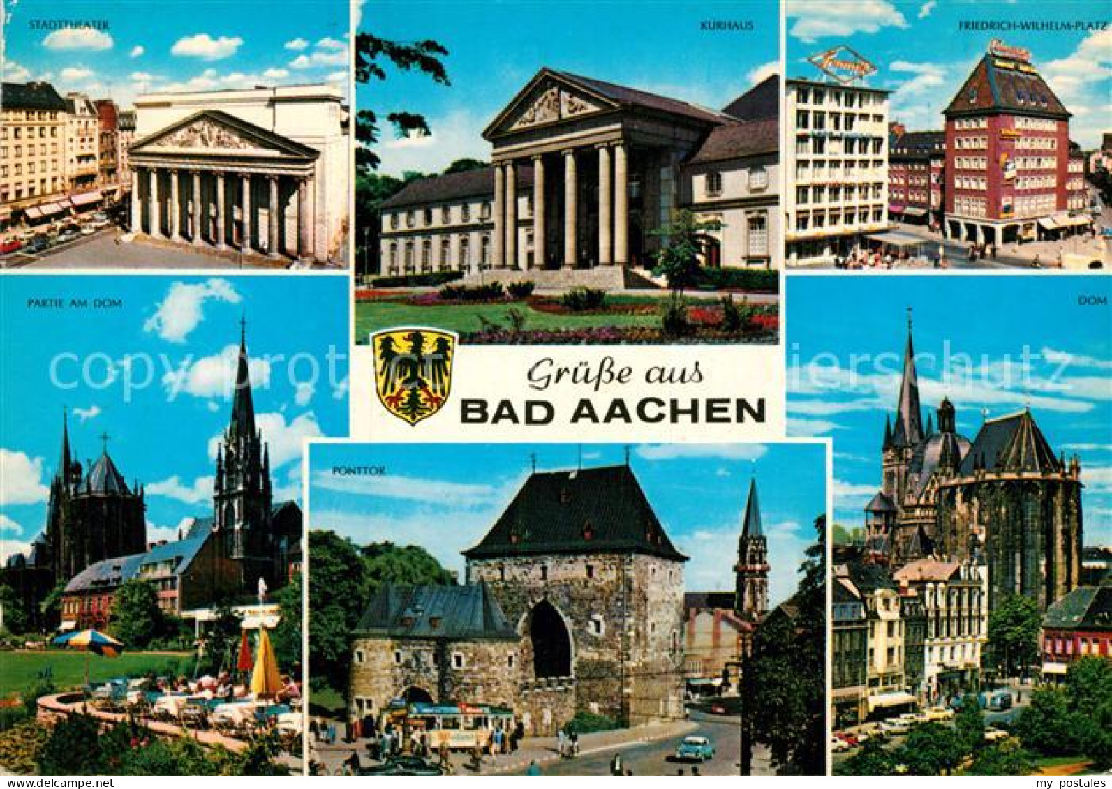 72928566 Bad Aachen Stadttheater Kurhaus Friedr Wilh Platz Dom Ponttor  Bad Aach - Aken