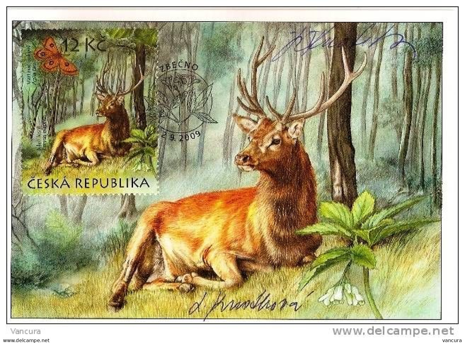 CM 605 Czech Republic The Krivoklatsko Region - Deer-butterfly  2009 Knoteks - Game