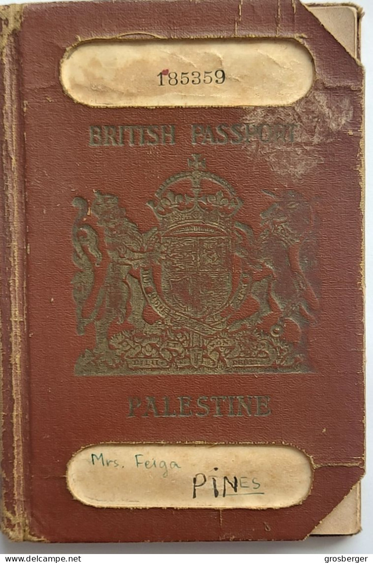 Juive Juif British Passport Palestine 1945 Validity In Consul New-York 1949 Entrance Visa To Israel Rare Judaika - Documentos Históricos