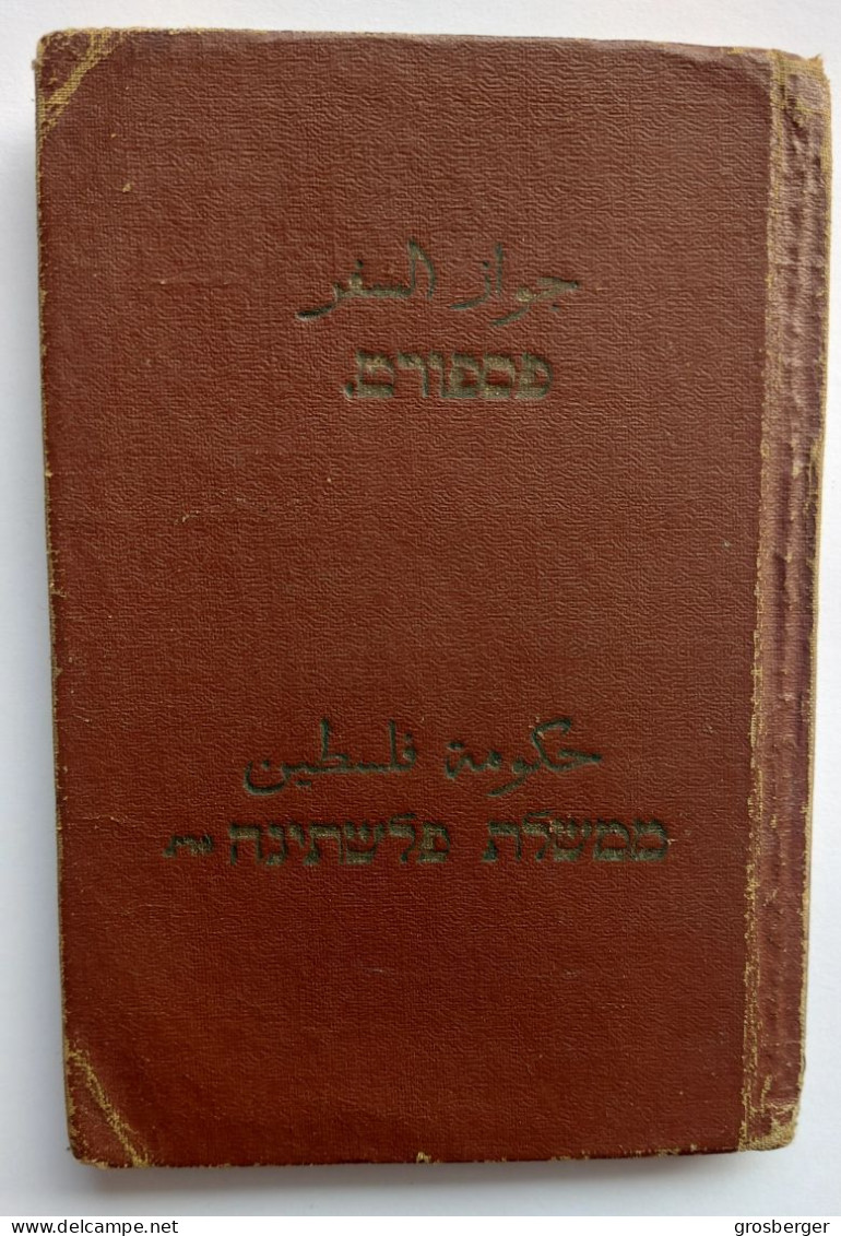 Juive Juif British Passport Palestine 1945 validity in consul New-York 1949 entrance visa to Israel Rare Judaika