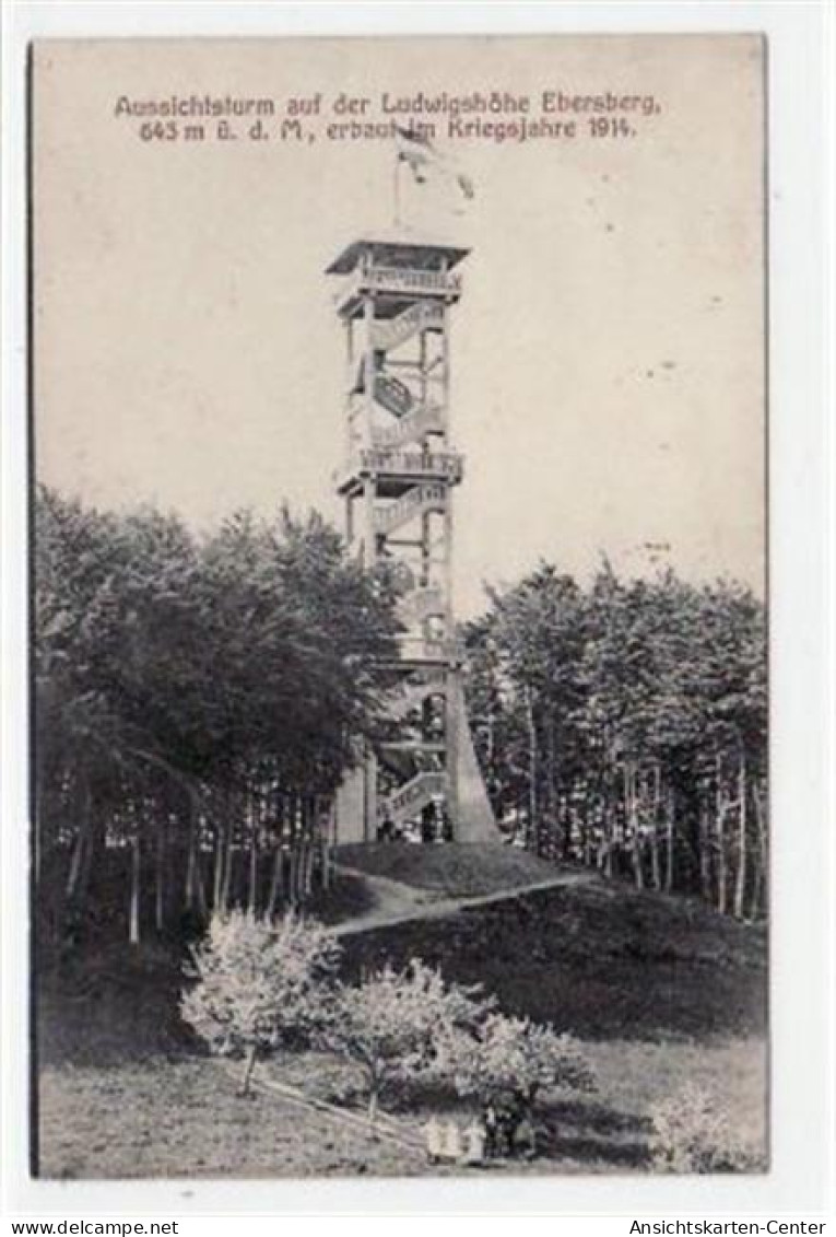 39044608 - Ludwigshoehe Ebersberg Mit Aussichtsturm. Feldpost, Mit Stempel Von 1916. Leichter Bug Unten Rechts, Leicht  - Autres & Non Classés