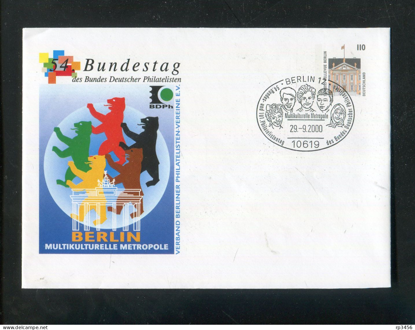 "BUNDESREPUBLIK DEUTSCHLAND" 2000, Privat-Ganzsachenumschlag "Bundestag" Mit SSt. "BERLIN" (R1294) - Enveloppes Privées - Oblitérées