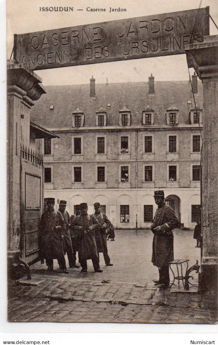 Issoudin Animée Caserne Jardon Militaria Carte RARE - Issoudun