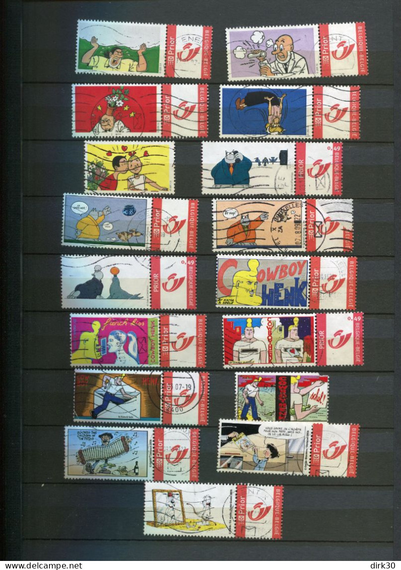 Belgie Duostamps  Cowboy Henk Suske & Wiske 17 Gestempeld Gepersonaliseerde Zegels (staat Zie Scan)  Strips Comics BD - Oblitérés