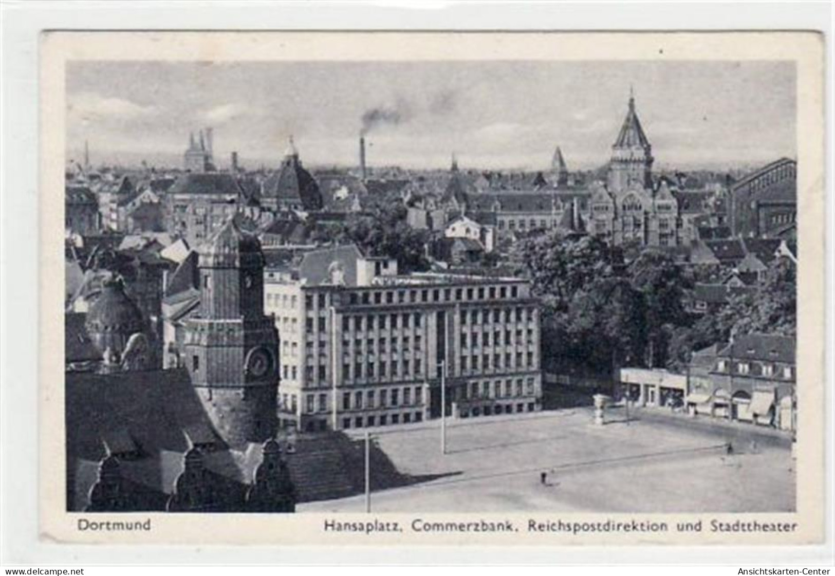 39064008 - Dortmund Mit Commerzbank U. Reichspostdirektion Gelaufen, Mit Stempel Von 1943, Marke Zum Teil Entfernt. Lei - Dortmund