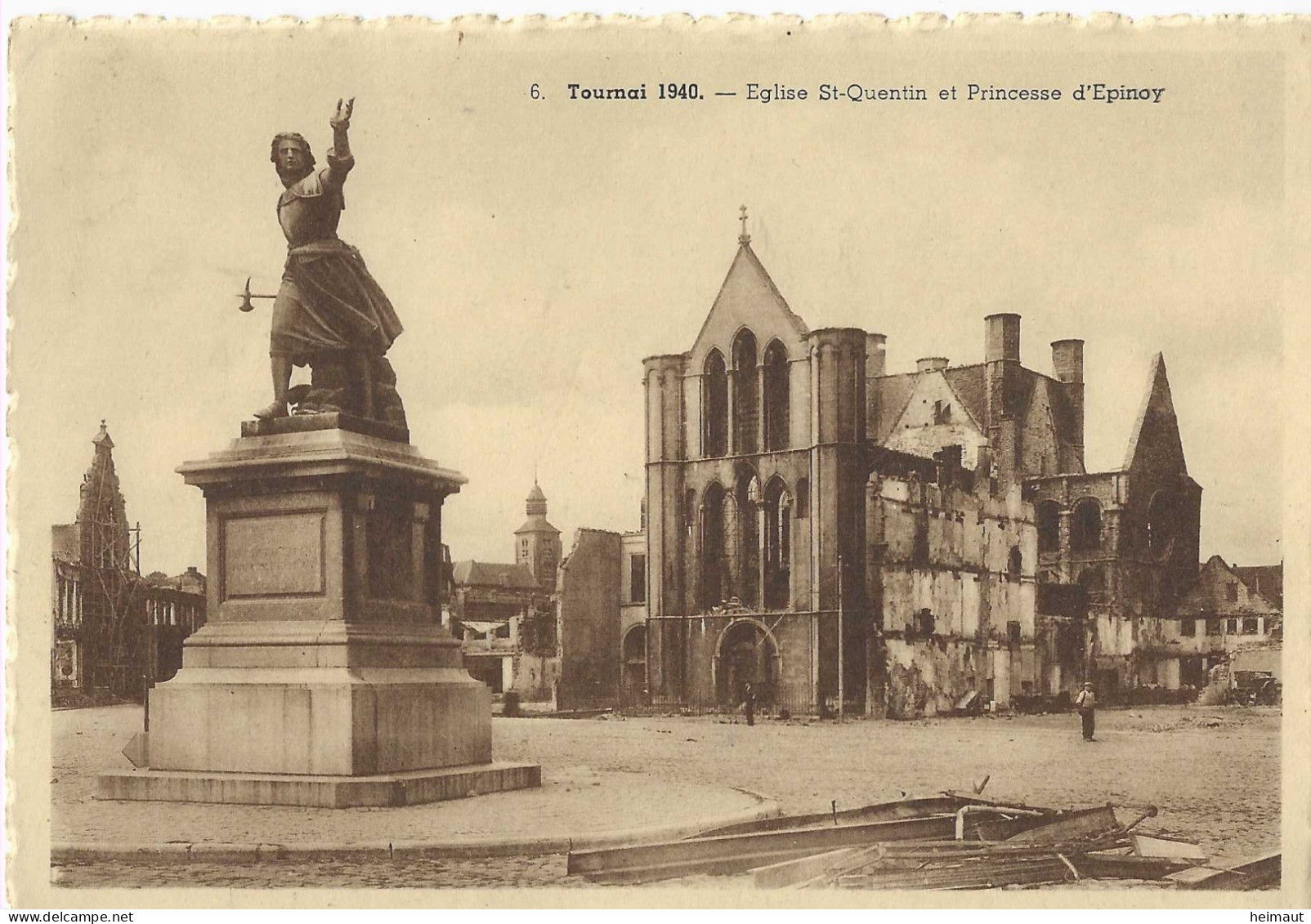 Tournai 1940 - Eglise St-Quentin Et Princesse D'Epinoy - Tournai