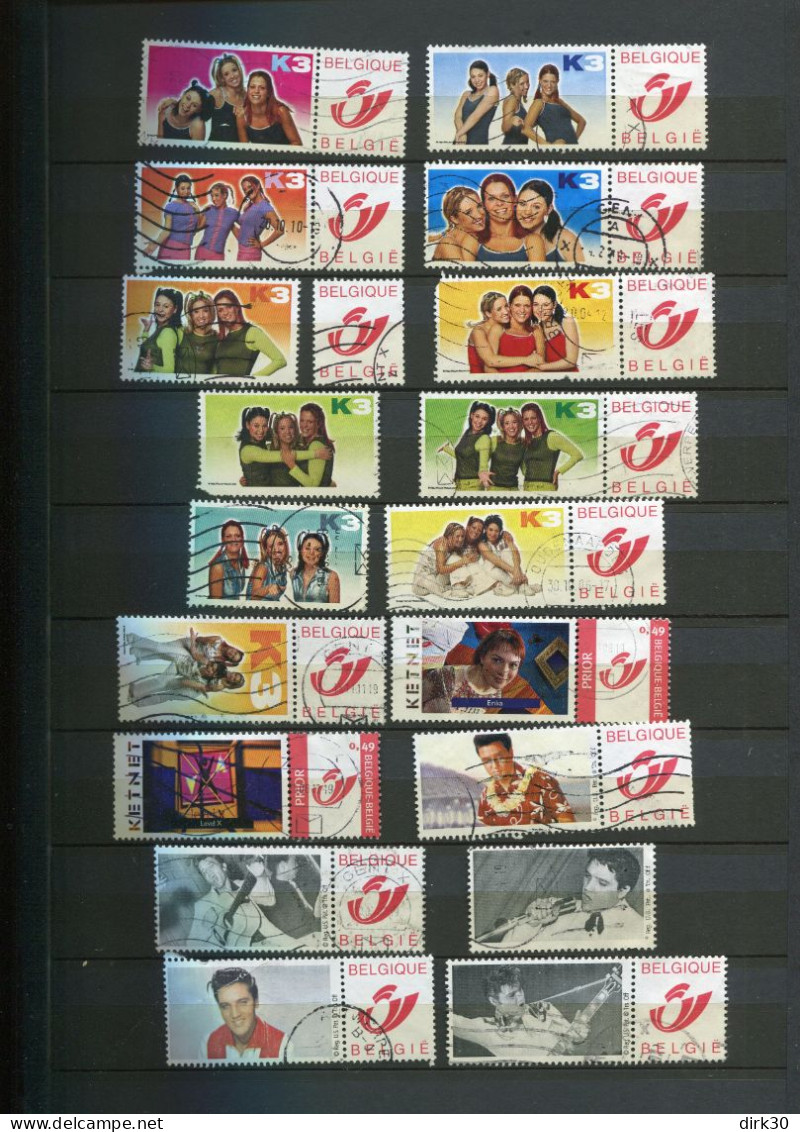 Belgie Duostamps  K3 Elvis 18 Gestempeld Gepersonaliseerde Zegels (staat Zie Scan)  Strips Comics BD - Usados