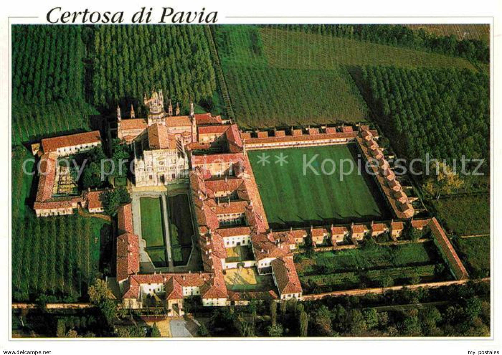 72927212 Certosa Di Pavia Fliegeraufnahme Kloster 24 Zellen Italien - Altri & Non Classificati