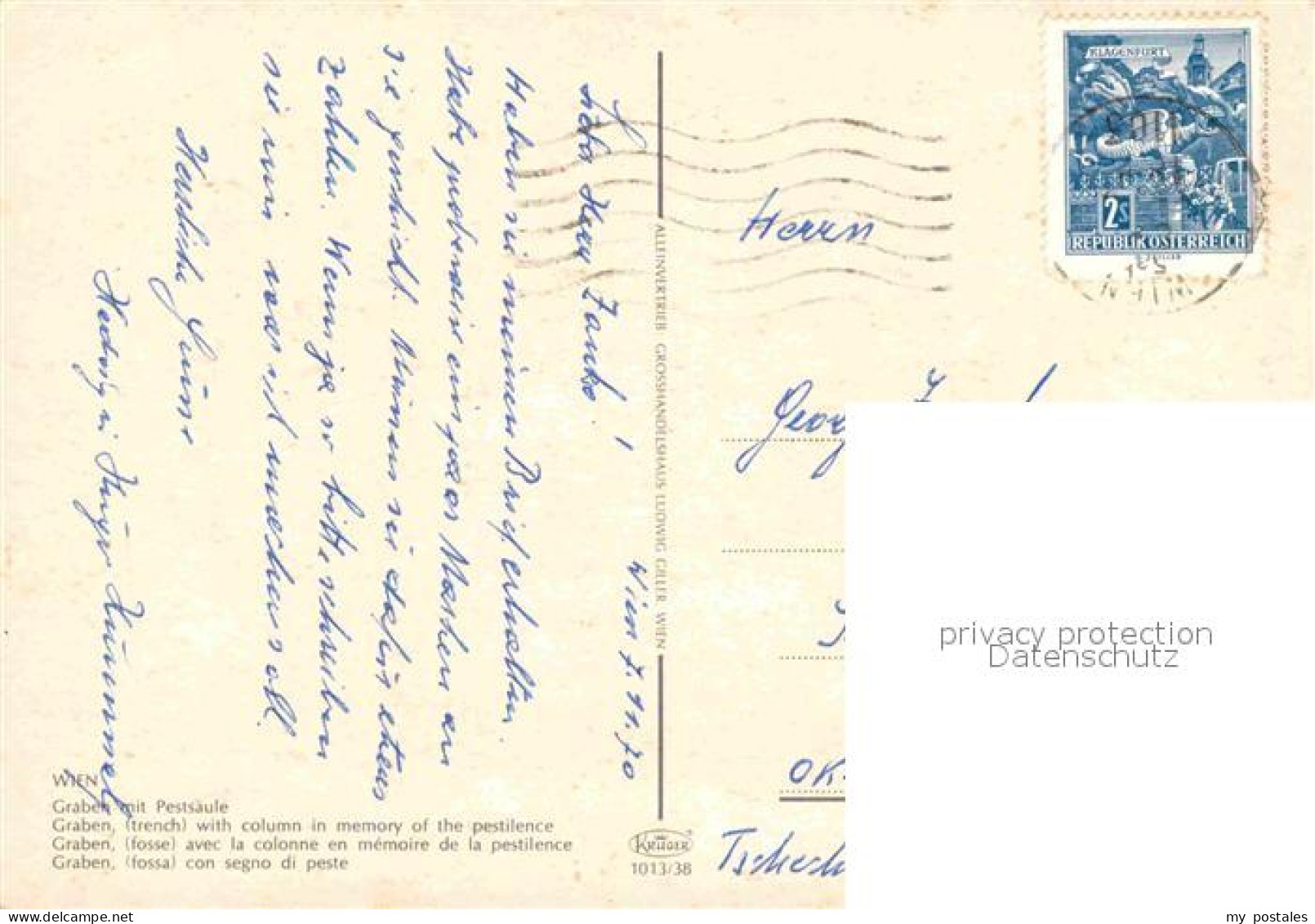 72927205 Wien Graben Pestsaeule Wien - Andere & Zonder Classificatie