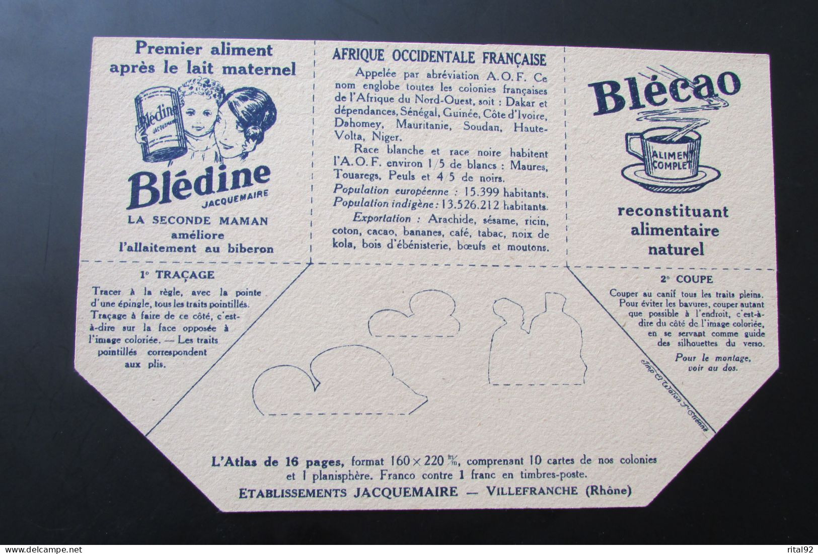 Découpage/Image à Construire "BLEDINE - BLECAO" - Série : Les 10 Panoramas Des Colonies Françaises - Années 30 - Autres & Non Classés