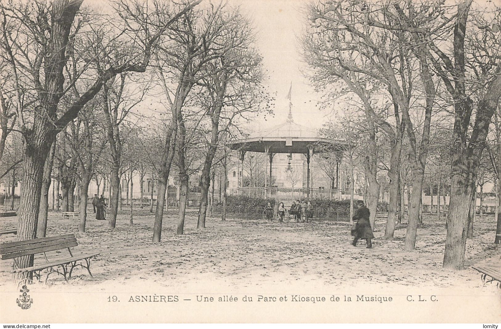 92 Asnières Une Allée Du Parc Et Kiosque De La Musique CPA - Asnieres Sur Seine