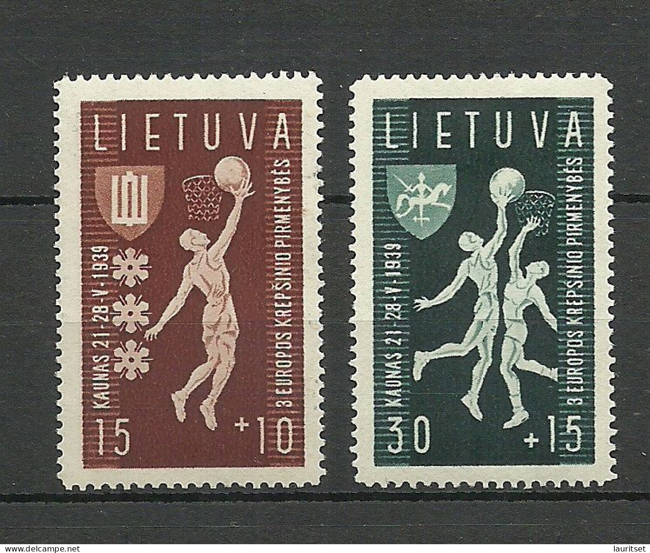 LITAUEN Lithuania 1939 Michel 429 - 430 * Basketball - Basketball