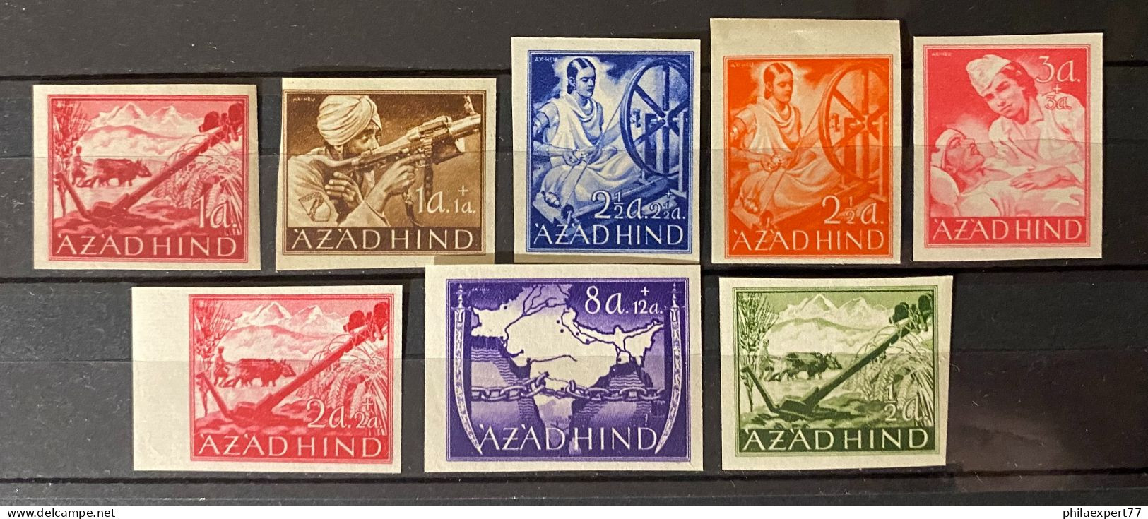 Deutsche Besetzung WWII - Azad Hind - 1943 - Michel Nr. I/V B, VIII/X B - Postfrisch - Bezetting 1938-45