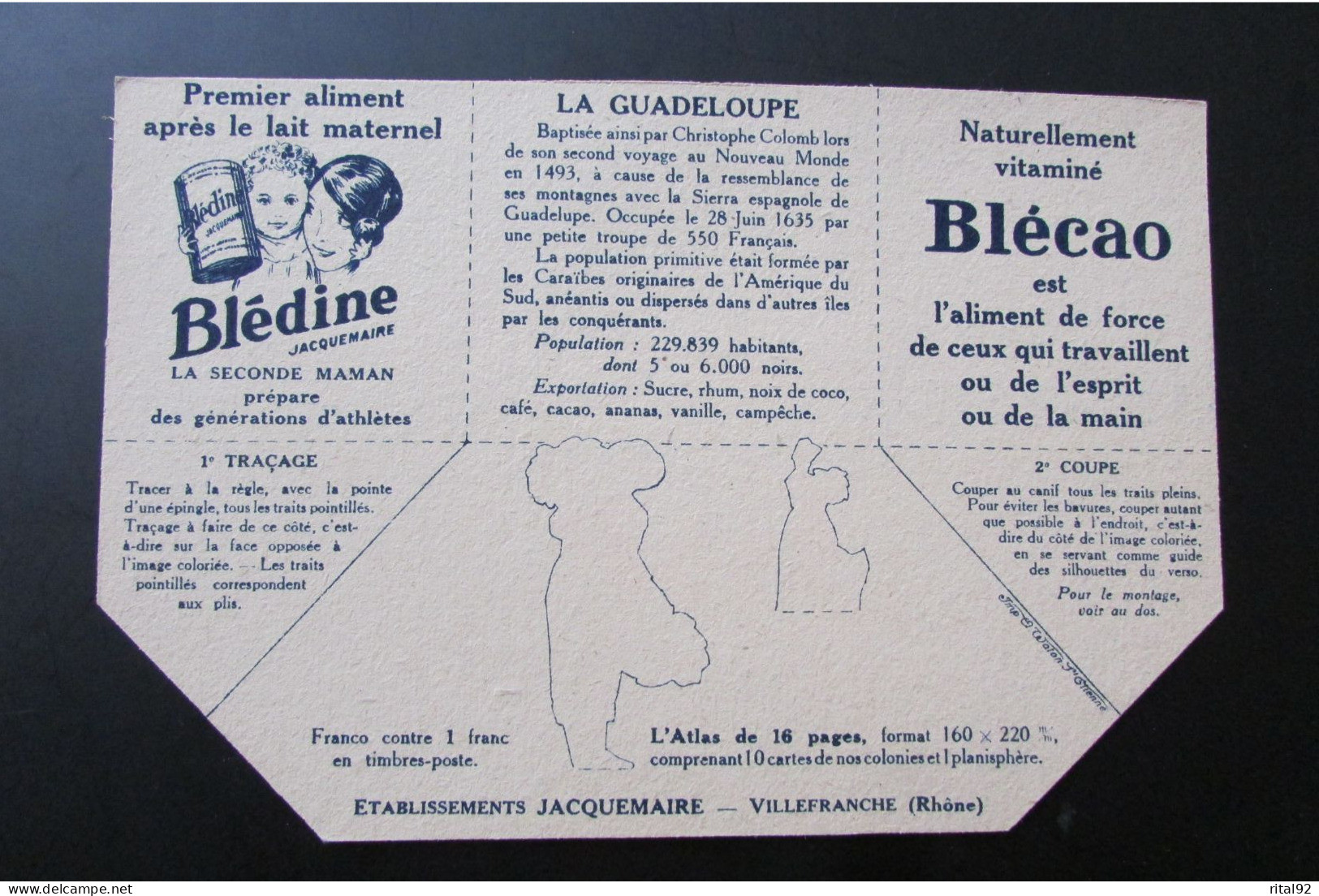 Découpage/Image à Construire "BLEDINE - BLECAO" - Série : Les 10 Panoramas Des Colonies Françaises - Années 30 - Other & Unclassified