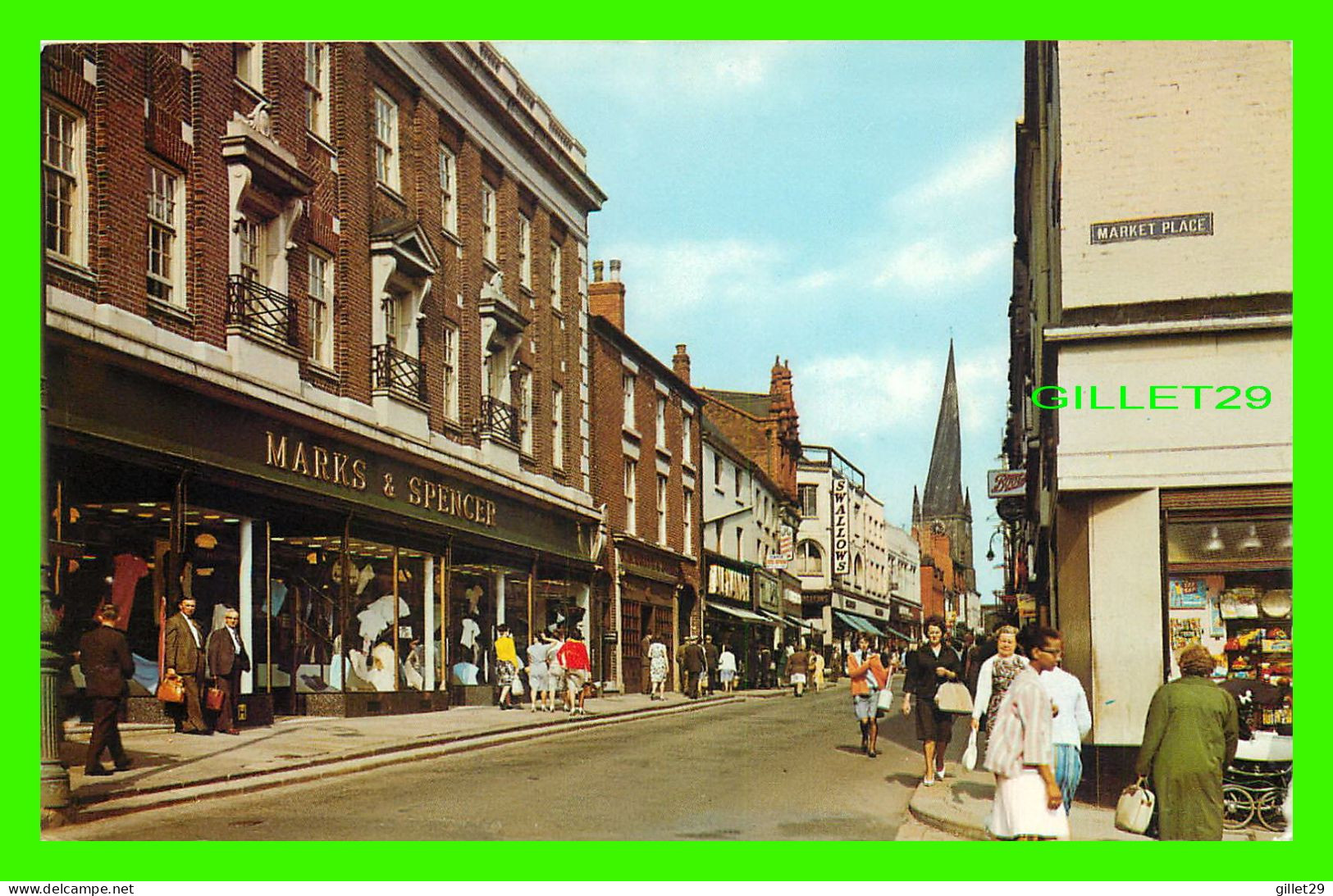 CHESTERFIELD, DERBYSHIRE, UK - STORE MARKS & SPENCER ON HIGH STREET & MARKET PLACE - PEOPLES - - Derbyshire