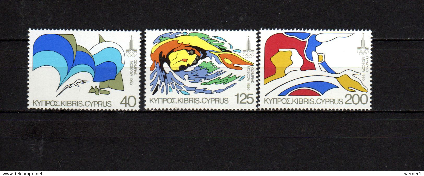 Cyprus 1980 Olympic Games Moscow Set Of 3 MNH - Summer 1980: Moscow