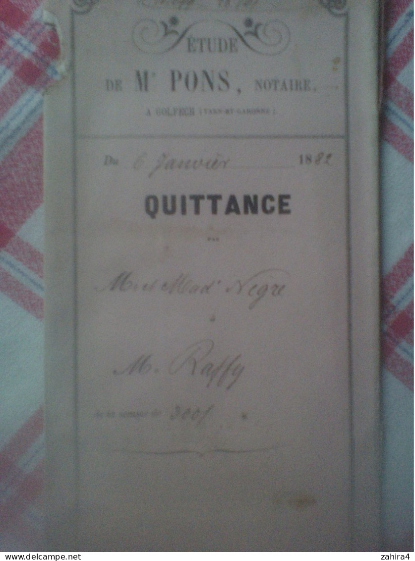 Pons Notaire Golfech T. & G. Vente Une Pièce De Vigne (300 Fr) à Jeangris Clermont-Dessous Etc... - Manuscripten